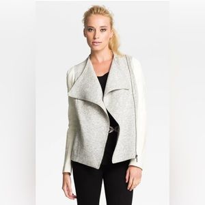 STUNNING Truth and Pride Truth and Pride Leather Sleeve Moto Zipper Jacket $395+